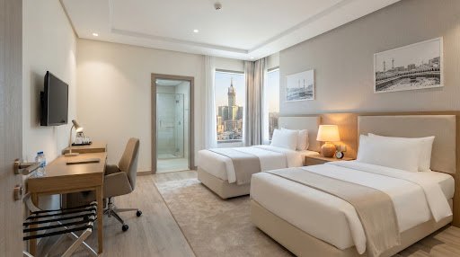 Twin hotel room in a 3-star Makkah property